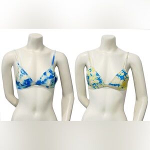 TRIANGL Neoprene Triangle Bikini Tops Set of 2 | Tie Dye | Size S